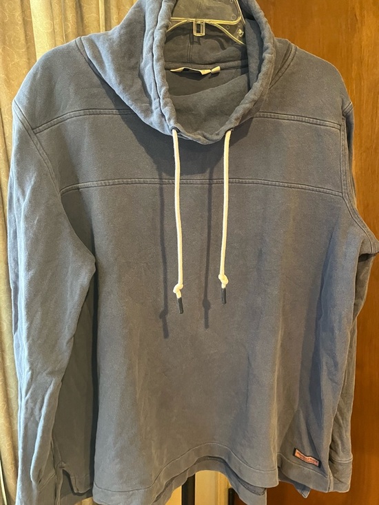 Vineyard Vines Tops - Ladies  Blue Pullover Hoodie Sweatshirt - Casual Drawstring Cowl Neck